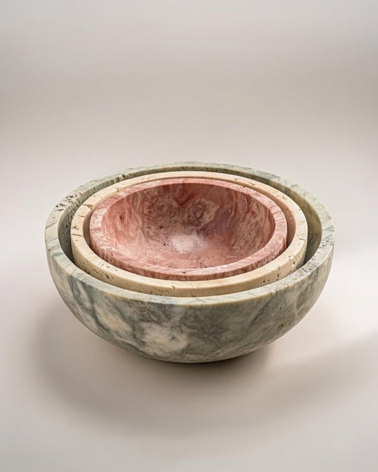 Bowls set travertine 