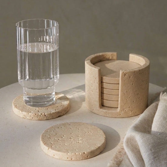 travertin coasters 
